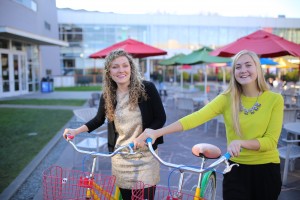 Mackenzie Thomas (left) and Jane Hall at the Googleplex in Mountain View, Calif. (photo by Logan Chadde)