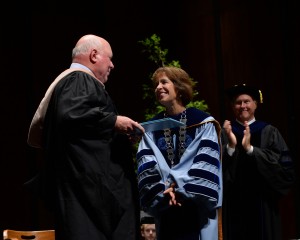 Sandy McNally received a Distinguished Alumnus Award from Carolina last October. (photo by Dan Sears)