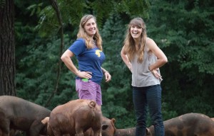 McLauglin (right) is pictured with owner Eliza MacLean of Cane Creek Farm in Alamance County. (photo by Kristen Chavez)