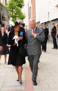 Peaches Golding in her role as High Sheriff with the Prince of Wales during his visit to Bristol (Photo courtesy of Peaches Golding)
