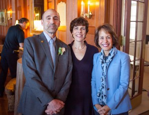 From left, Steve Reznick, his wife Donna Kaye and Chancellor Carol L. Folt. (photo by Mark Terry) 