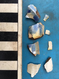 Pottery fragments recently found on Roanoke Island. (Photo courtesy of National Park Service/Fort Raleigh National Historic Site)