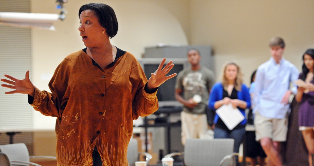 Kathryn Hunter-Williams’ first-year seminar focuses on documentary theater. Carolina has been repeatedly recognized for its first-year experiences in U.S. News & World Report. (photo courtesy of UNC Communications)