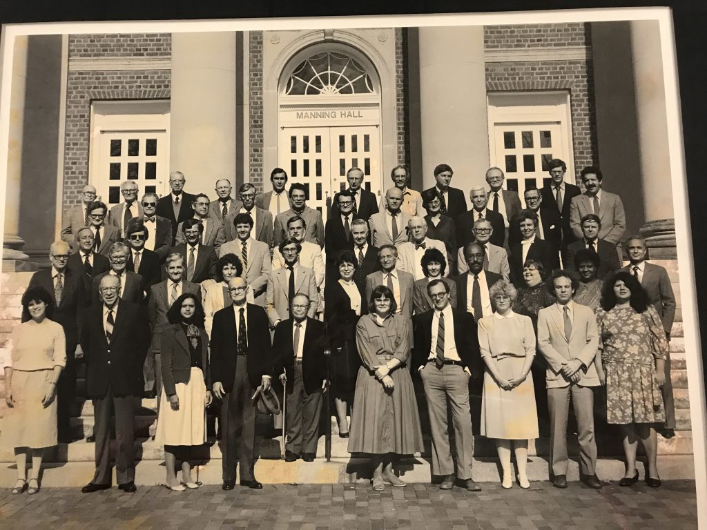#Throwback: This 1986 photo shows Colin Palmer (second row, fourth from right). , with his history department colleagues. That year he became the first African-American to chair a department at UNC. Did you take a class with Professor Palmer? We’d love to hear from you. Email us at college-news@unc.edu. (photo courtesy of Universtiy Libraries) 