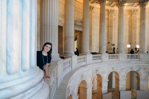 Lucy Russell at in the rotunda of the Russell Senate Office Building.